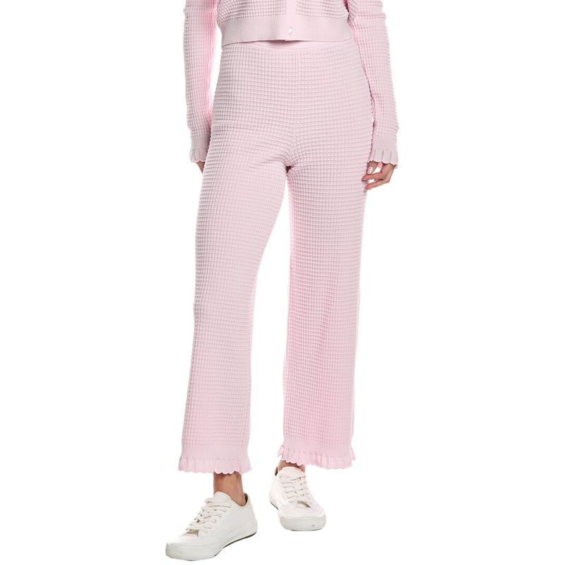 Theory Womens Lace Trim Pant, Pink